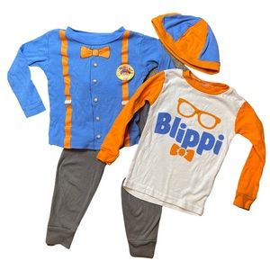 2T Blippi pajamas with hat, EUC!